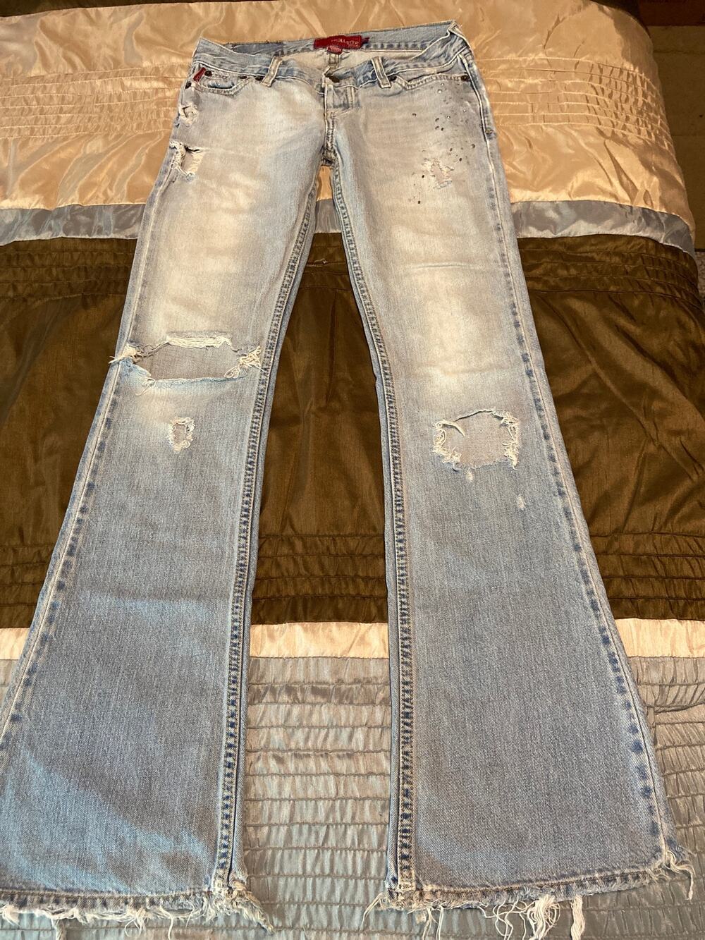 Hollister Y2K destroyed distressed low rise jeans Size 1 Regular
